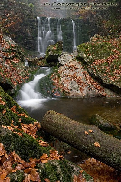 Černohorský potok I. (Krkonoše), Autor: Ondřej Prosický, Model aparátu: Canon EOS 20D, Objektiv: Canon EF 17-40mm f/4 L USM, stativ Manfrotto 190B + 141RC, Ohnisková vzdálenost: 17.00 mm, Režim měření expozice: Parciální, Clona: 18.00, Doba expozice: 2.0 s, ISO: 100, Vyvážení expozice: -0.33, Blesk: Ne, Vytvořeno: 5. listopadu 2005 12:38:41, Černohorský potok, Krkonoše (ČR) 